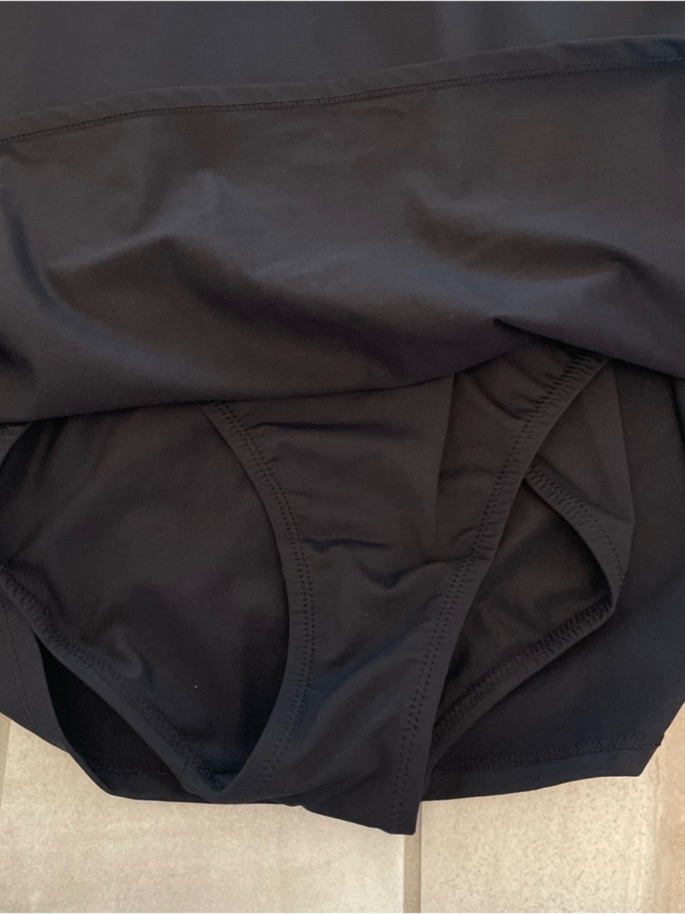 Garnet Hill Signature Surplice Wrap Front Swim Dress Black Size 12 One Piece - Picture 8 of 14